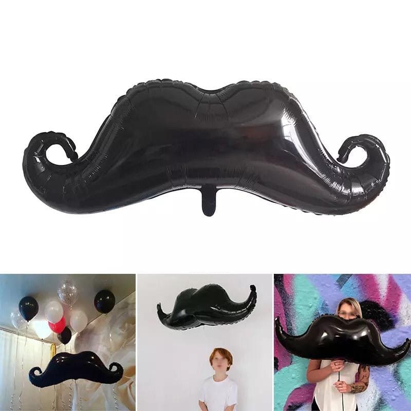 Moustache Foil Helium Balloon, Black Mustache Shape Foil Balloons Moustache Foil Helium Balloon, Black Mustache Shape Foil Balloons